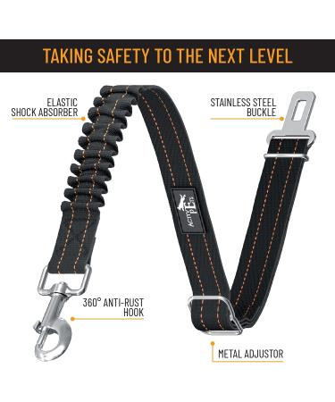 Active Pets Dog Seatbelt - Adjustable Safety Harness for Car - Durable Seat Belt for Large, Medium & Small Dogs - Orange (1 Pack) - Buy Online on SooperMarket.com