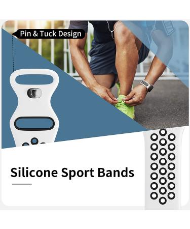 Witzon Sport Bands for Fitbit Versa 2/Lite, Breathable Silicone Replacement Wristbands - Large Black/Gray/White/Blue, Compatible with Versa Smartwatch - Men/Women - Buy Online on SooperMarket.com