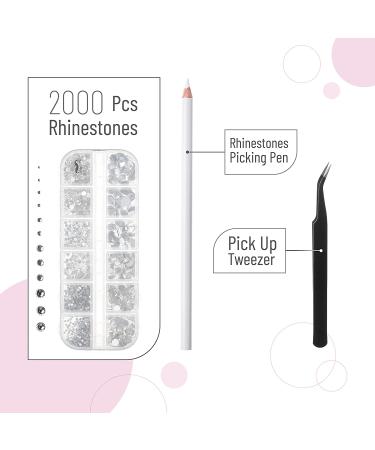 Mr. Pen 2000 pcs Rhinestones Set with Tweezer and Picking Pen for Crafts, Face, Nails, Makeup - Flat Back Round Rhinestones - Buy Online on SooperMarket.com