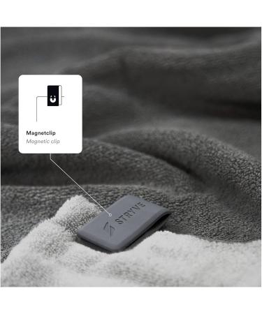 Buy Stryve Gym Towel+ Silver Gray - Antibacterial Anti-Slip Fitness Towel with Magnetic Clip & Bag 105x42.5 cm - Perfect for International Shipping - Buy Online on SooperMarket.com