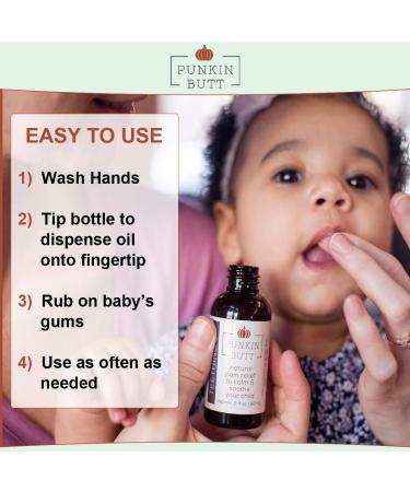 Punkin Butt Teething Oil - 1 oz | Natural Teething Relief for Babies | Chamomile, Sunflower, Peppermint & Clove Oil | Chemical-Free Baby Teething Solution - Buy Online on SooperMarket.com