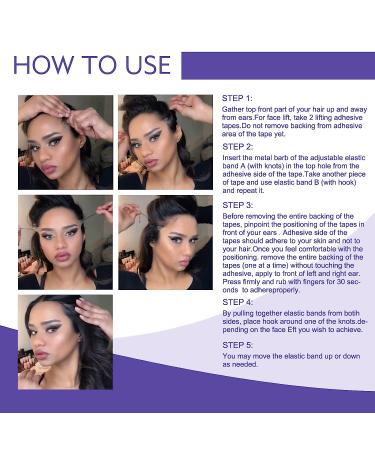 Face Lift Tape 40PCs with Elastic Ropes | Invisible Double Chin Sticker for V-Line Face | Makeup Tools for Wrinkles and Sagging Skin - Buy Online on SooperMarket.com