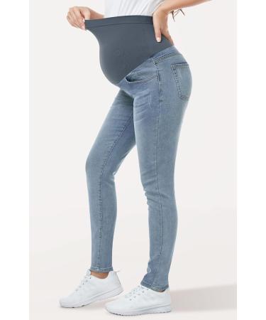 PACBREEZE Women's Maternity Jeans XL - Light Blue High Waist Denim Skinny Pants - Buy Online on SooperMarket.com