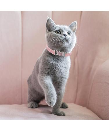 Shop Cobee Bling Heart Cat Neck Band with Bell - Adjustable Rhinestone Collar for Small Cats & Dogs - Pink - Buy Online on SooperMarket.com