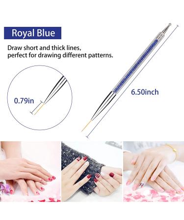 7 Pcs Nail Art Liner Brushes and Dotting Tools Set - Dual-Ended Design Brush Pen for Nail Art Point Drill Drawing - Includes Liner Brushes and Dotting Pen - 5/7/9/11/14/16/20 mm - Buy Online on SooperMarket.com