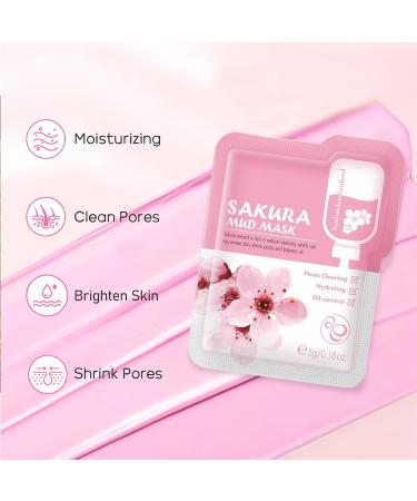 VEROA 21 Pieces Clay Mask - Natural Cherry Blossom/Tea Tree/Green Tea Face Mask - Deep Cleansing Anti Aging Brightening Hydrating Face Mask for All Skin Types Face Masks Skincare - 5g*21 - Buy Online on SooperMarket.com