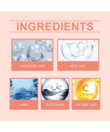 Glutathione Serum with Vitamin C & Kojic Acid Glutathione Face Serum Hydrating Serum Moisturiser Face Women Glutathione Facial Serum Face Care for Reduce Dark Spot Brightening Anti Aging - Buy Online on SooperMarket.com