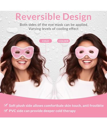 MIVORA Cooling Gel Mask for Puffy Eyes - Hot Cold Therapy for Migraine Headache, Dark Circles, Sinus Pain - Reusable - Light Blue (A-pink) - Buy Online on SooperMarket.com