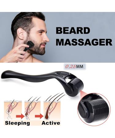 Men's Beard Growth Grooming Kit with Derma Roller - Ideal Birthday & Christmas Gift Set for Him with Beard Oil, Wash, Balm, Comb, and Brush - Buy Online on SooperMarket.com
