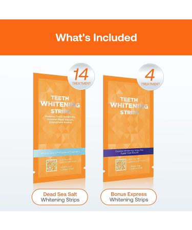 Dead Sea Salt Whitening Strips for Sensitive Teeth - Coconut Flavor | Enamel Strengthening Formula | Fast Teeth Whitener - 36 Strips - Buy Online on SooperMarket.com