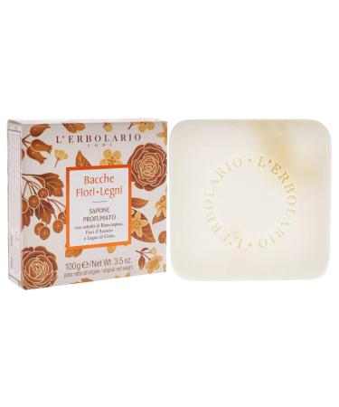 L'Erbolario Berries Flowers Wood Perfumed Soap - Gentle Cleansing Moisturizing Body Soap with Coconut & Sunflower Oils - 3.5 oz Scented Soap Bar for Soft Skin - Buy Online on SooperMarket.com