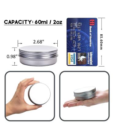 2 oz Aluminum Balm Tins 24 Pack - Screw Thread Lid for Pill Storage, Lip Balm, Cosmetic, Candles - Tin Cans for Salve and Spices - Buy Online on SooperMarket.com