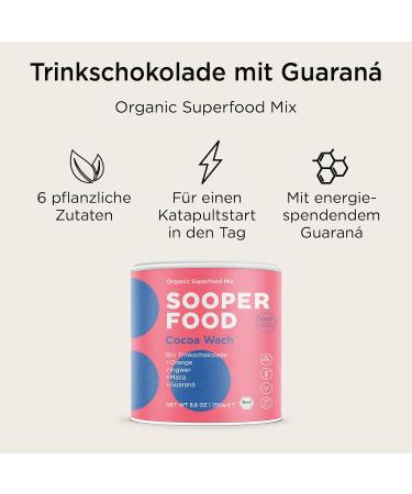 Sooper Food Cocoa Wach - Organic Vegan Chocolate Nut Powder with Turmeric & Ginger - Instant Energy Boost - 250g - Buy Online on SooperMarket.com