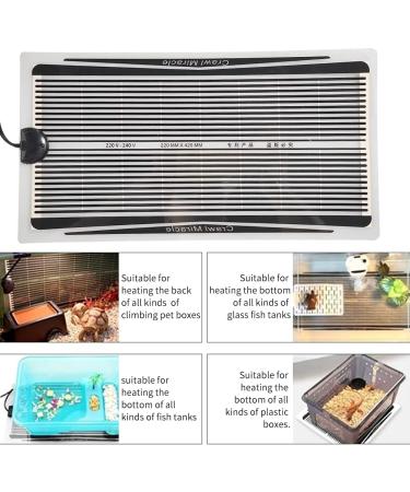 hisunfarm 15W Reptile Heat Mat Pets Heating Pad for Tortoise Snakes Lizard Gecko Waterproof Under Tank Terrarium Striped (15W) - Buy Online on SooperMarket.com