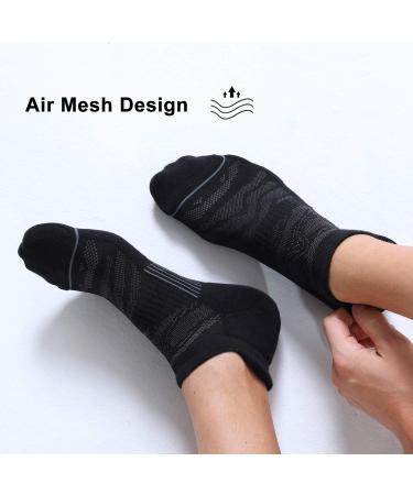 FITRELL Men's Ankle Running Socks 6-Pack - Low Cut Cushioned Athletic Sports Socks - Black+Gray - Size 9-12 - Buy Online on SooperMarket.com