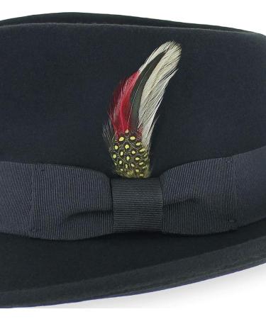 Belfry Gangster 100% Wool Crushable Dress Fedora in Black Grey Navy Brown Pecan - Large Black - Buy Online on SooperMarket.com