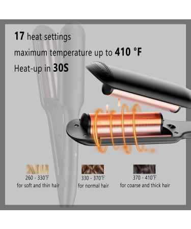 Double Barrel Curling Iron Wand | Perfect Wavy Crimper for Short Hair | International Shipping Available - Buy Online on SooperMarket.com