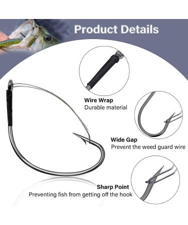 10/30PCS Wide Gap Weedless Hooks for Wacky Worm Rig, Size 2 - Wacky Weedless Style - Buy Online on SooperMarket.com
