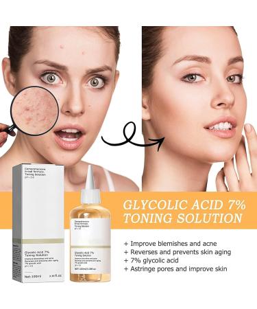 Glycolic Acid Toner Repair Acne & Anti Aging Face Toner Glycolic Acid 7% Dark Spot Remover Pore Treatment Improve Blemishes for Blemishes and Acne for Combination and Oily Skin 100ml - Buy Online on SooperMarket.com