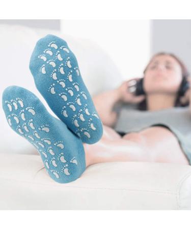 Moisturizing Gel Heel Spa Socks for Soft, Smooth Feet - Infused with Essential Oils - (Blue & Purple) - Women & Men - Buy Online on SooperMarket.com