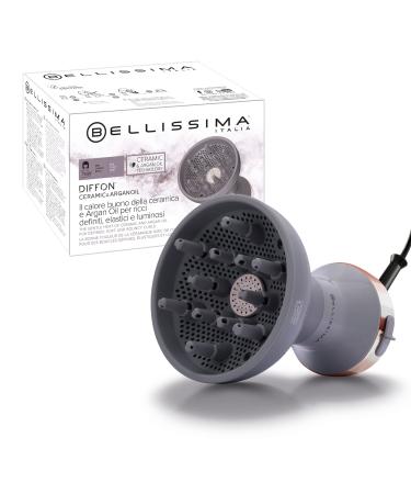 Bellissima Imetec Diffon Ceramic & Argan Oil Difusor de Aire Caliente para Cabello Rizado Tecnolog a Cer mica y Aceite de Arg n 2 Niveles de Aire/Temperatura Secado Suave 700 W Color Gris Argan oil technology with standard carton