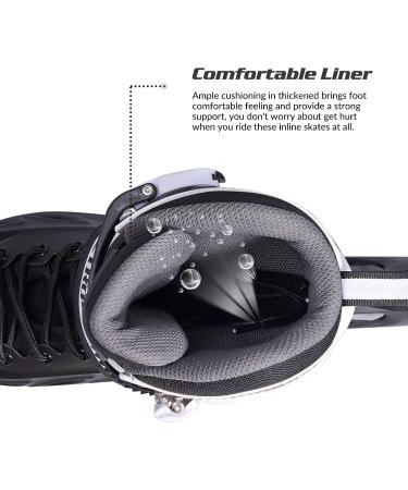 METROLLER Adjustable Inline Skates with Light Up Wheels - Black Large (4-7 US) - Beginner Rollerblades for Girls, Boys, Women, Men - Buy Online on SooperMarket.com