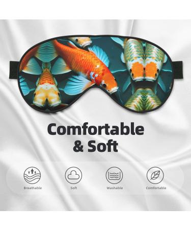 SSIMOO HD Koi Fish Soft Sleep Eye Mask - Breathable Travel Eye Patch for Women | Perfect for Relaxation - Buy Online on SooperMarket.com