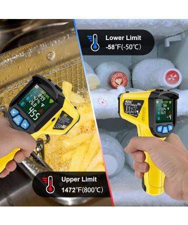 Buy Mestek Infrared Thermometer -50 C to 800 C | Laser IR Pyrometer with K-Probe & LCD Alarm for Kitchen Use - Buy Online on SooperMarket.com