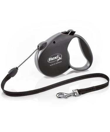 Flexi Basic Standard Cord Black Medium 5m Retractable Dog Leash/Lead for dogs up to 20kgs/44lbs