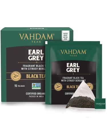 Vahdam Earl Grey Black Tea with Bergamot - 15 Tea Bags (1.06 oz) - Buy Online on SooperMarket.com