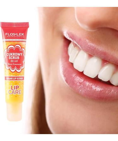 FLOSLEK Lip Scrub Pera Limonera - 14g | Natural Sugar Crystals | Beeswax & Shea Butter | Fruit Regeneration & Nutrition | Juicy Pear & Grape Flavor - Buy Online on SooperMarket.com