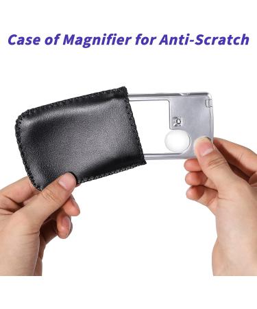 Premium 6X 3X Pocket Magnifying Glass with Light Small Lighted Magnifiers for Kids Seniors Reading Fine Prints Handheld Magnafining Glasses Magnify Glass with Protective Sleeve - Buy Online on SooperMarket.com
