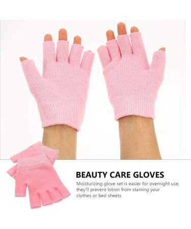 Beaupretty Gel Gloves Moisturizing Half Finger Spa Gloves for Dry Hands | Pink Hand-Cracked Lotion Gloves - Buy Online on SooperMarket.com