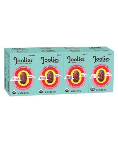 Joolies Organic Medjool Dates Snack Pack | 3 Pit-Free Dates, 8 Pack | Fresh California Grown Fruit | Vegan, Gluten-Free, Paleo, No Sugar Added | Single Serve, Great for Kids, Snacking & Dessert Pit-Free Dates 1.4 Ounce (Pa…