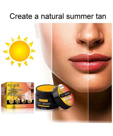 2pc Brown Tanning Gel & Cream Set | Tanning Accelerator for Natural Dark Tan | Outdoor Sun Protection | 50g (Soft Brown) - Buy Online on SooperMarket.com