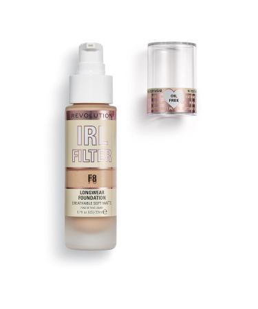 Makeup Revolution IRL Filter Foundation F8 - Long-Lasting Medium to Full Coverage Matte Finish 16-Hour Wear 23ml for Medium to Light Skin Tones - Buy Online on SooperMarket.com