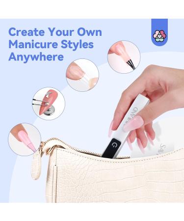 SAVILAND 12W LED UV Nail Lamp Kit - Portable Mini Nail Dryer with Magnetic Stand LCD Screen & 2-Timer Modes for DIY Manicure - USB Rechargeable & Wireless for Gel Nails - Buy Online on SooperMarket.com