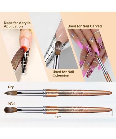Shine Chance Size 12 Acrylic Nail Brush - 100% Real Kolinsky Art Brush for Acrylic Powder Application - Handmade Manicure Tool for DIY and Professional Use - Buy Online on SooperMarket.com