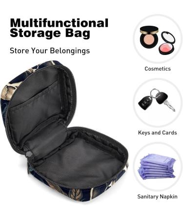 Skulls and Leaves Sanitary Napkin Storage Bag - Portable Period Pouch for Women and Teen Girls - Multi-colored - Buy Online on SooperMarket.com