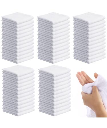 60 Pcs Soft Face Cloths 12 x 12 Inch Cotton White Washcloths Set Absorbent Wash Cloths Cleaning Rags Multipurpose Face Towel Machine Washable Washcloths Gym Towels for Bathroom Kitchen Supplies