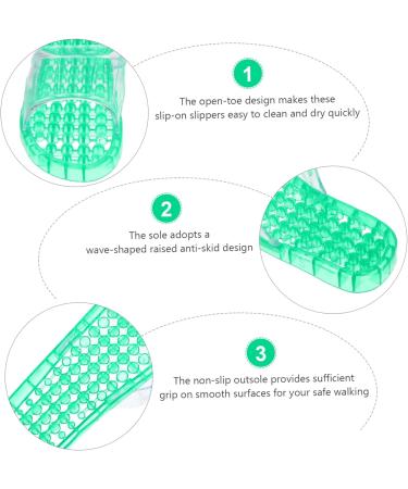 MAGICLULU 2 Pairs Slippers Quick Drying Shower Slippers Green Home Indoor Slippers Non Dorm Shoes Gym Foot Spa Soak Tub Shower Footware Massaging Travel Pvc Household Plastic Barrel 28x10.3cm 11x5pcs Greenx5pcs - Buy Online on SooperMarket.com