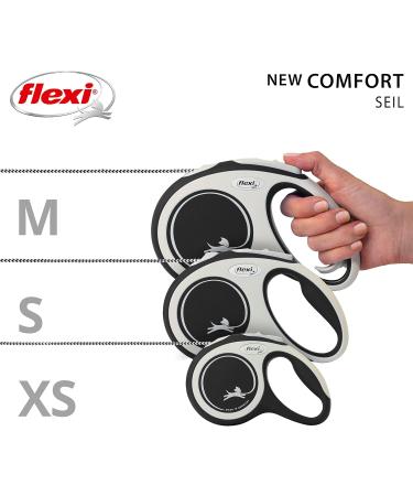 Flexi Comfort Dog Leash - 3-8m 20kg - Roller Leash for Dogs - Black - Buy Online on SooperMarket.com