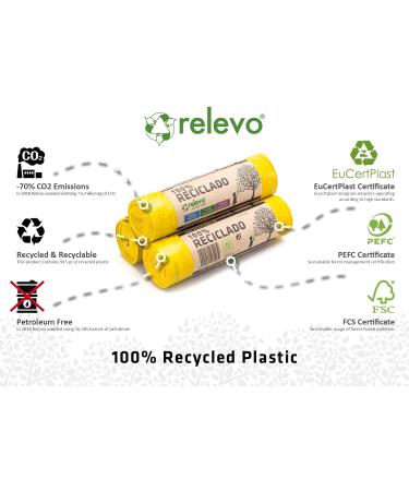 Relevo 45-Pack 30L Garbage Bags - 100% Recycled & Durable Eco-friendly Waste Disposal - Buy Online on SooperMarket.com
