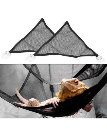 Alvinlite 2 Pieces Reptile Hammocks Bearded Dragon Hammocks Breathable Mesh Lizard Hammock Reptile Habitat with Suction Cups Reptile Bearded Dragon Accessories
