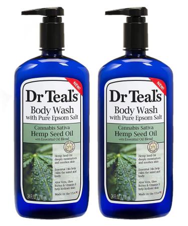 Dr Teal's Body Wash 2-Pack (48 Fl Oz Total) Hemp Seed Oil