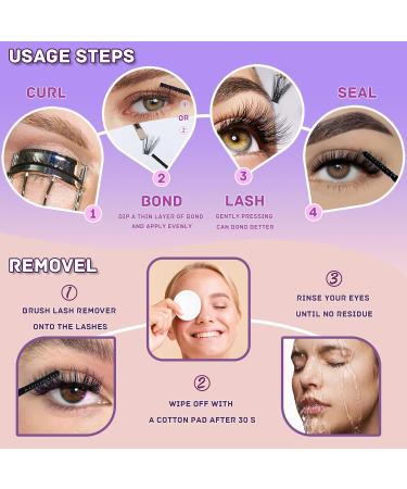 DIY Lash Extension Kit - Natural Wispy Lashes Waterproof 50D Clusters D Curl 8-16MM at Home - Buy Online on SooperMarket.com