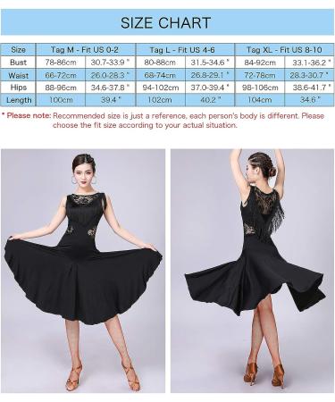 ZX Fringed Lace Back Ballroom Dance Dress with Shorts - Black Large (5 Colors) - Buy Online on SooperMarket.com