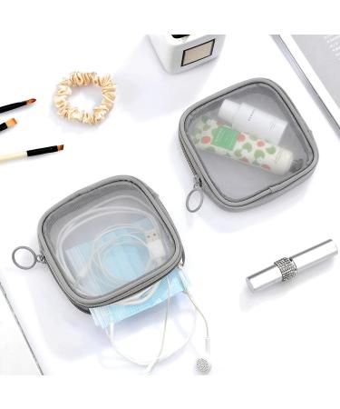 4-Piece Gray Mesh Travel Toiletry Bag Set - Portable Cosmetic Makeup Pouch with Zipper for Daily Accessories - Buy Online on SooperMarket.com