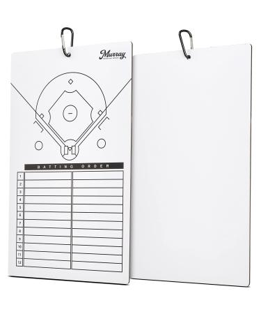 Murray Sporting Goods Dry Erase Baseball Coaches Clipboard - White Baseball Coach Lineup Board | Perfect Coaches Gift for Baseball & Softball Coaches