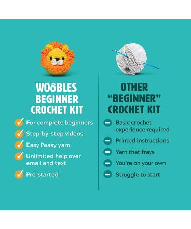 Woobles Beginners Crochet Kit with Easy Peasy Yarn - Pierre The Penguin | Step-by-Step Video Tutorials | Seen on Shark Tank - Buy Online on SooperMarket.com